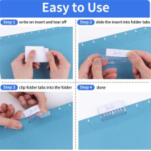 Hangende Tabbladen voor Ordners, 100 Stuks Ordnertabs Dossiertabs voor Hangende Mappen, Plastic Hangende Maptabs