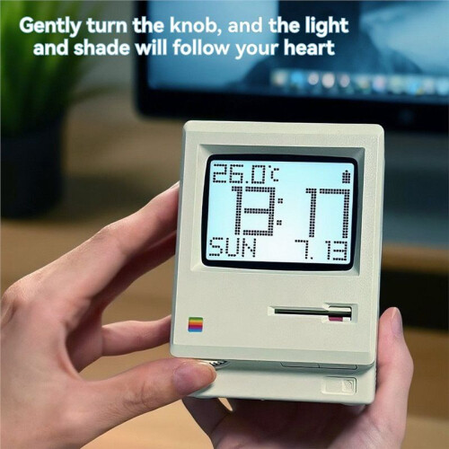 New Maclock Retro Clock Creativity Alarm Clock Student Specific Wake  Artifact Desktop Decor Computer Keyboard 2
