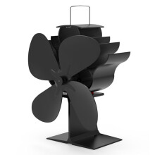 Wood Stove Fan Heat Powered Fan 4 Blades Fireplace Fan for Wood Burning Stoves/Fireplaces Disperses Warm Air House