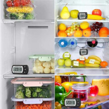 4PCS Digital Frigerator Thermometer Fridge and Freezer Thermometer with Large LCD Screen Stand for Room Kitchen