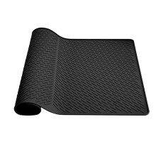 Silicone Stove Top Protector Mat 27.8x19.9 Inches Kitchen Silicone Glass Top Stove Cover Protectore Drying Mats Black