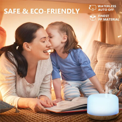 Essential Oil Diffuser 500ml Humidifier Diffusers Aromatherapy Diffuser with Remote Control UK Plug 2