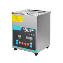 2L Knob Ultrasonic Cleaner 304 Stainless Steel Ultrasonic Cleaning Machine with Heater & Timer for Watch Jewelry EU Plug