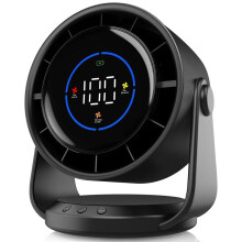 Table Fans, Ultra Quiet Wall-Mounted Desk Fan, Digital Display Rechargeable USB Fan for Home Office Travel Camping Black