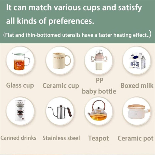 Warm Cup Mat,MugWarmer,CoffeeCup Warmer,White and Black Cup Warmer with Colorful Changes,Featuring MultipleFunctions(CN) 1