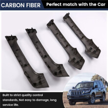 Car Interior Door Handle Door Panel Pull Handle Trim Cover for Prado LC150 2009-2018 Carbon Fiber