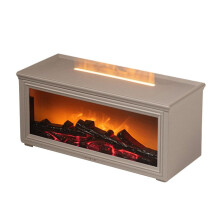 Kamin-Aroma-Diffusor, Kreativer Flammen-Luftbefeuchter, Wasserloser Automatischer Ausschalter mit Fernbedienung und Realistischem Kamin-Nachtlicht, B
