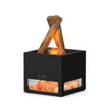 Lampada di Sale 'Himalaya 2 In 1 e Diffusore di Oli Essenziali, Diffusore di Aromaterapia, Umidificatore Automatico A Fiamma, Nero