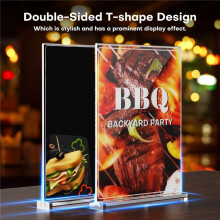 Acrylic Sign Holder 8.5 x 11, Sign Holder Clear Vertical 6 Pack, Menu Sign Holder Standing Paper Stand Display Stand