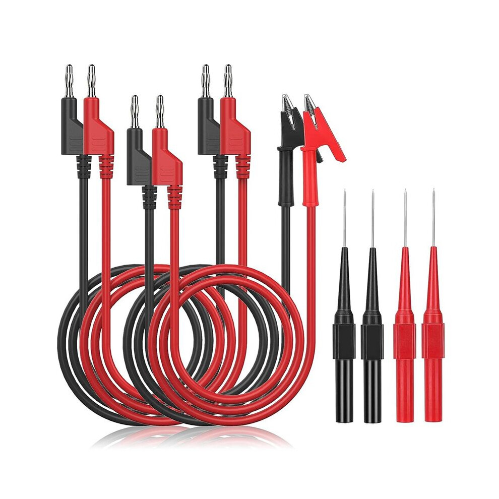 Multimeter Banana Plug To Crocodile Alligator Clip Test Probe, Banana Plug To Banana Plug Cable 4Pcs Test Probe Pins 6031092514674