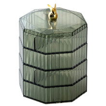 Jewelry Box,Acrylic Jewelry Organizer with Handle, Clear Jewelry Boxes for Women Girls, Make Organizer Green