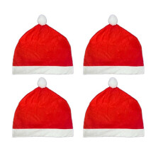 4Pcs Santa-Claus Hat Car  Headrest Cover Cute Car Decor Interior Car Decoration, Suitable for Most Car Headrests