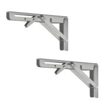 2 Piece Heavy Duty Folding Shelf Brackets Triangular Bracket Shelf Wall Shelf Support Frame for Bench Table with Screws