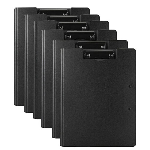 Dual Clip Clipboard Folder, 6-Pack A4 Foldable Clipboard Folder Flip Writing Pad for School Office