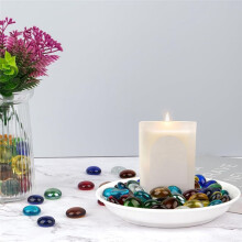 Glass Gems, Mixed Colour Mancala Stones Flat Bottom Marble Beads for Home Decorative Art Vase Filler