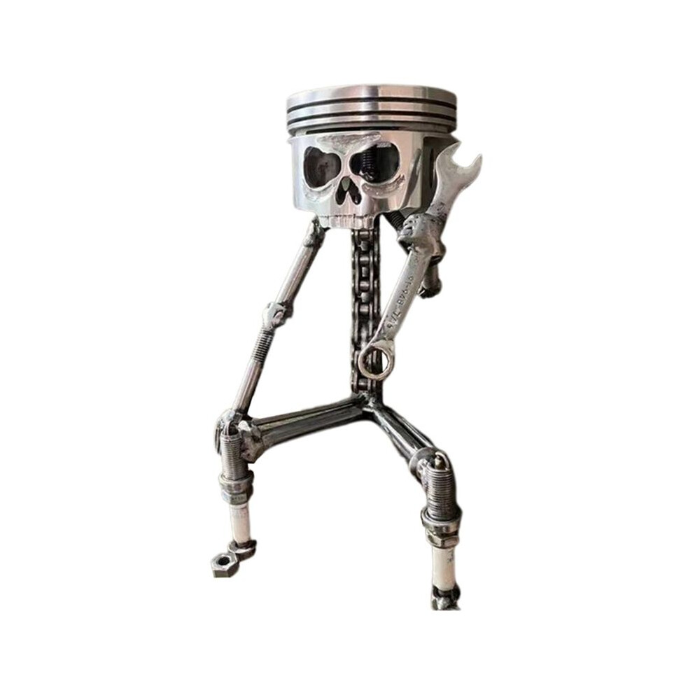 Resin Carved Skeleton Sculpture Ornament Cosplay Halloween Piston Skull Face Sculpture Figurine Art Desktop B 4713808466645