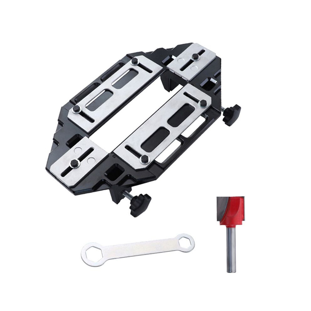 Door Hinge Jig Woodworking Hole Opener Slotting Locator Wooden Door Hinge Hole Guide Door Lock Jig For Door Lock 4714067672617