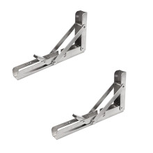 2 Piece Heavy Duty Folding Shelf Brackets Triangular Bracket Shelf Wall Shelf Support Frame for Bench Table with Screws
