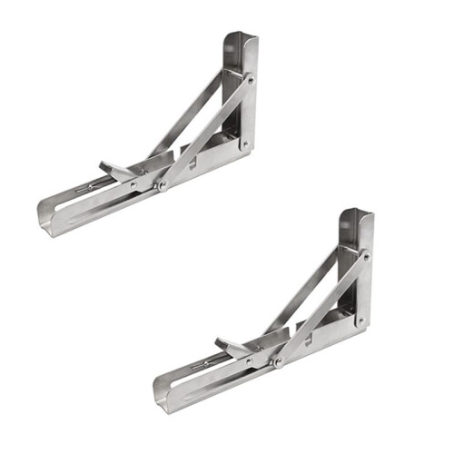 2 Piece Heavy Duty Folding Shelf Brackets Triangular Bracket Shelf Wall Shelf Support Frame for Bench Table with Screws
