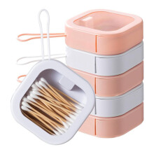 6 Pcs Portable Hair Tie Organizer Travel Storage Containers Stackable Box for Pin Cotton Swab Hair Clips Earrings