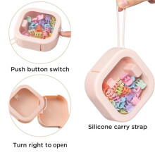 6 Pcs Portable Hair Tie Organizer Travel Storage Containers Stackable Box for Pin Cotton Swab Hair Clips Earrings