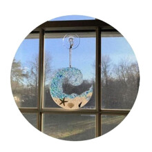 Zeeglas Suncatcher Hanger Gebroken Kristal Oceaan Strand Hangornament Romantisch Paar Transparante Ambachten Hanger