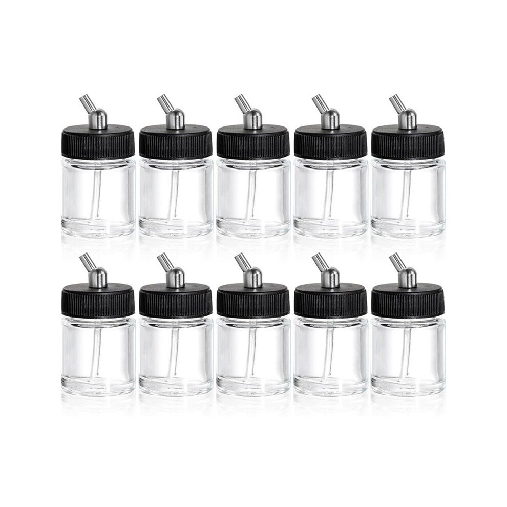 10 Pack Glass Airbrush Bottles Kit, 22Cc Empty Airbrush Jars, Clear Airbrush Paint Storage Pot 4711519466688