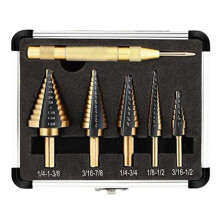 6Pc Integrated Stepped Drill Set Multifunctional Stepped Drilling Straight High-Speed Steel Drill Reamer