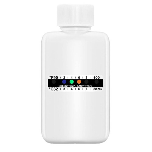 14Pcs Urine Test Complete Kit:2 Portable Empty Bottles,10 Adhesive Temperature Sensitive Test Strips and Keychain 2