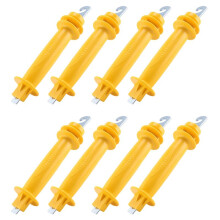 8-Pack Electric Fence Rubber Gate, Electric Fence Spring Handle, Insulated Plastic Handle, Yellow Rubber Gate Handle