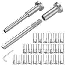 50-Pack Invisible Cable Railing Kit, 1/8In Cable Railing Tensioner Invisible Receiver for 2x2In Wood/Metal Posts