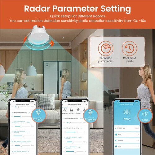 ZigBee 24G  Human Presence Sensor with Luminance Detection Accuracy Tuya Intelligent Human Micromotion Sensor 2