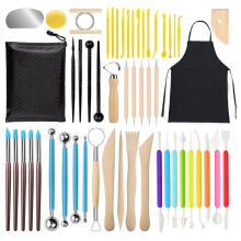 53Piece Clay Tool Kit,Clay Sculpting Tools Pottery Tool Kit Polymer Ceramic Air Dry Clay Tool Set,Painting,Embellishment