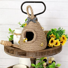 Beehive Decor Hanging Bee Tiered Tray Decor Cute Handmade Honeycomb Decor Bee Themed Party Ornament for Farmhouse