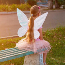 Schmetterlings-Feenflügel-Kostüm für Damen und Mädchen, Funkelnder Prinzessinnen-Engelsflügel für Halloween, Cosplay-Kostüm, Blau