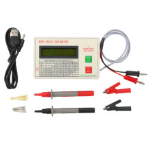 Ny ESR2501C Kondensator ESR DCR Tester Test i Krets Kapacitansmätare med Testkablar Clip-Batteri