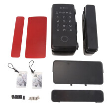 Framed Double Door No Hole Glass Door Fingerprint Lock Password Swipe Card Metal Wooden Door Combination Lock
