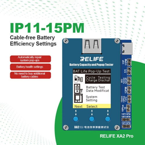 RELIFE Battery Efficiency Tester Mobile Phone 11-15 Pro Max No Need External Cable Battery Data Modify Tool 2