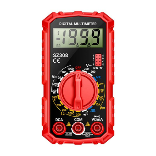 SZ308 Digital Multimeter Voltage Resistance Meter AC/ Current Meter Electrician LCD Backlight Ohm Square Wave Test B 2