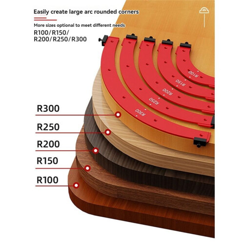 Inner/Outer Corner Large Arc Mold Electric Router Slotting Template Woodworking Curved Angle Chamfering Template Tools B