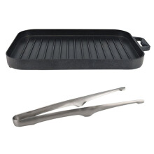 -Grillpfannen-Set, Verdickter, Hitzebeständiger, Antihaftbeschichteter, Rechteckiger Grill, Multifunktionale Grillpfanne für Outdoor-Camping