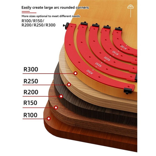 Inner/Outer Corner Large Arc Mold Electric Router Slotting Template Woodworking Curved Angle Chamfering Template Tools E 2