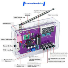 FM Radio RDA5807 DIY Kit Electronic Adjustable 87-108MHz Display Soldering Practice DIY Electronic Components Kit