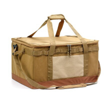 Picnic Bag Outdoor Camping Organizers Large Capacity Bag for Beach Picnic Road Trip Travel for Family Activities Khaki