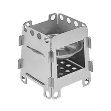 Stainless Steel Card Stove with Alcohol Tray Portable Folding Pocket Stove Outdoor Camping Cooking Picnic Cookware