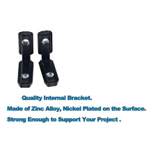 24pcs 2020 Series L-Shape Interior Inside Corner Connector Joint Bracket with Screws Black