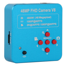 Cámara de Microscopio Digital Industrial con Puerto USB, Compatible con , 48 MP, 2K, 1080P, 60 FPS, Interfaz de Montaje en C, Tarjeta TF