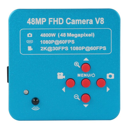 48MP 2K 1080P 60FPS -Compatible USB Industrial Digital Video Microscope Camera C Mount Interface TF Card 2