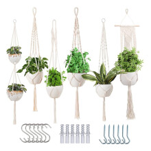 Plant Hangers Indoor Macrame Hangende Plantenbakken voor Kamerplanten -6 Pack Hangende Plantenhouders Indoor Opknoping voor Binnen