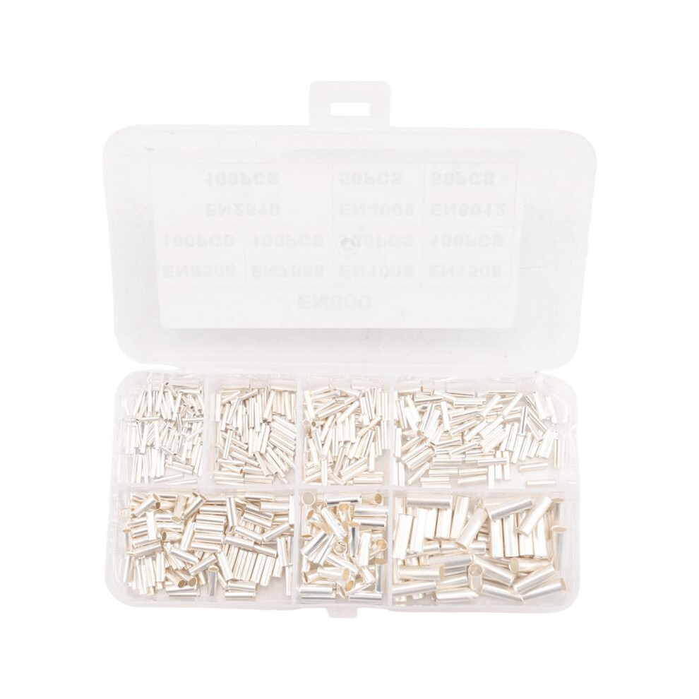 600Pcs 0.5Mm2-6Mm2 22-10 Awg Non-Insulated Wire Connector Ferrules Electrical Cable Terminal Copper Bare Tinned 6033963052353